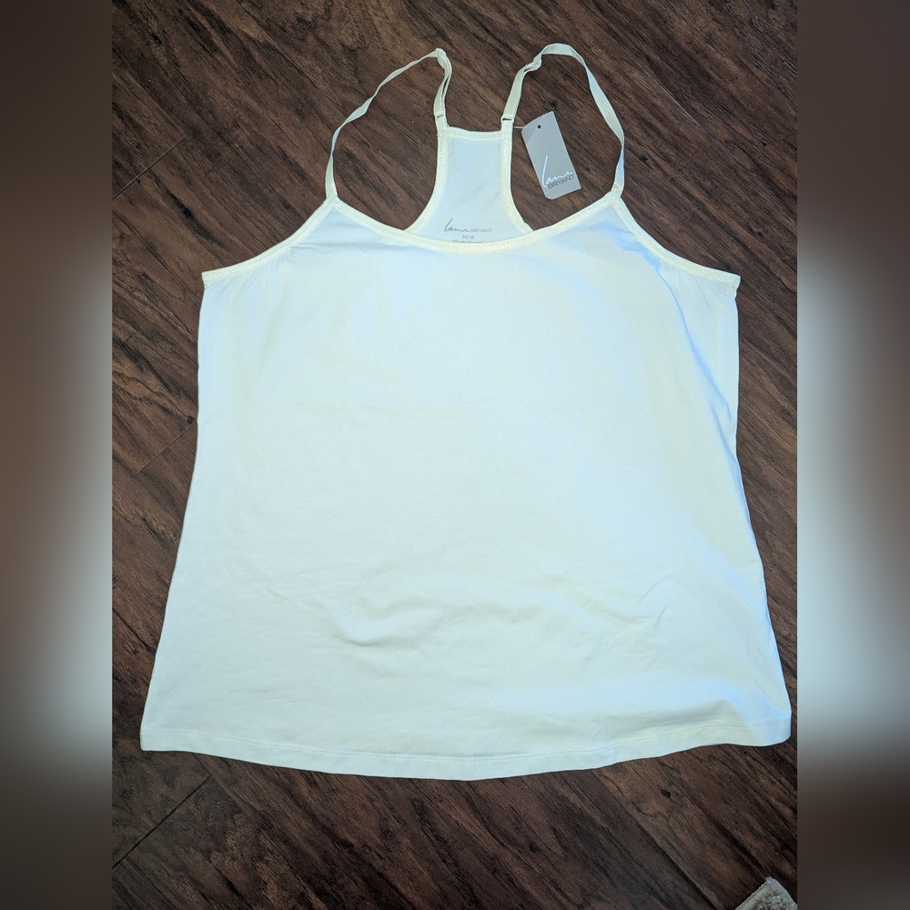 Lane Bryant White Razorback Adjustable Tank Top